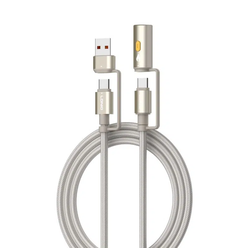 LDNIO LC18 4-in-1 Fast Charging Cable with Electronic Lighter (65W PD, 1.2m)