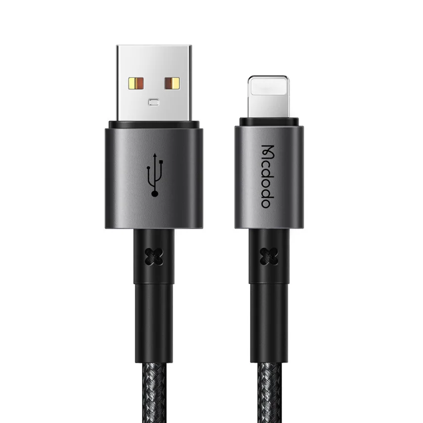 Mcdodo CA-358 black nylon braided 100W USB-C to USB-C fast charging cable with smart LED indicator