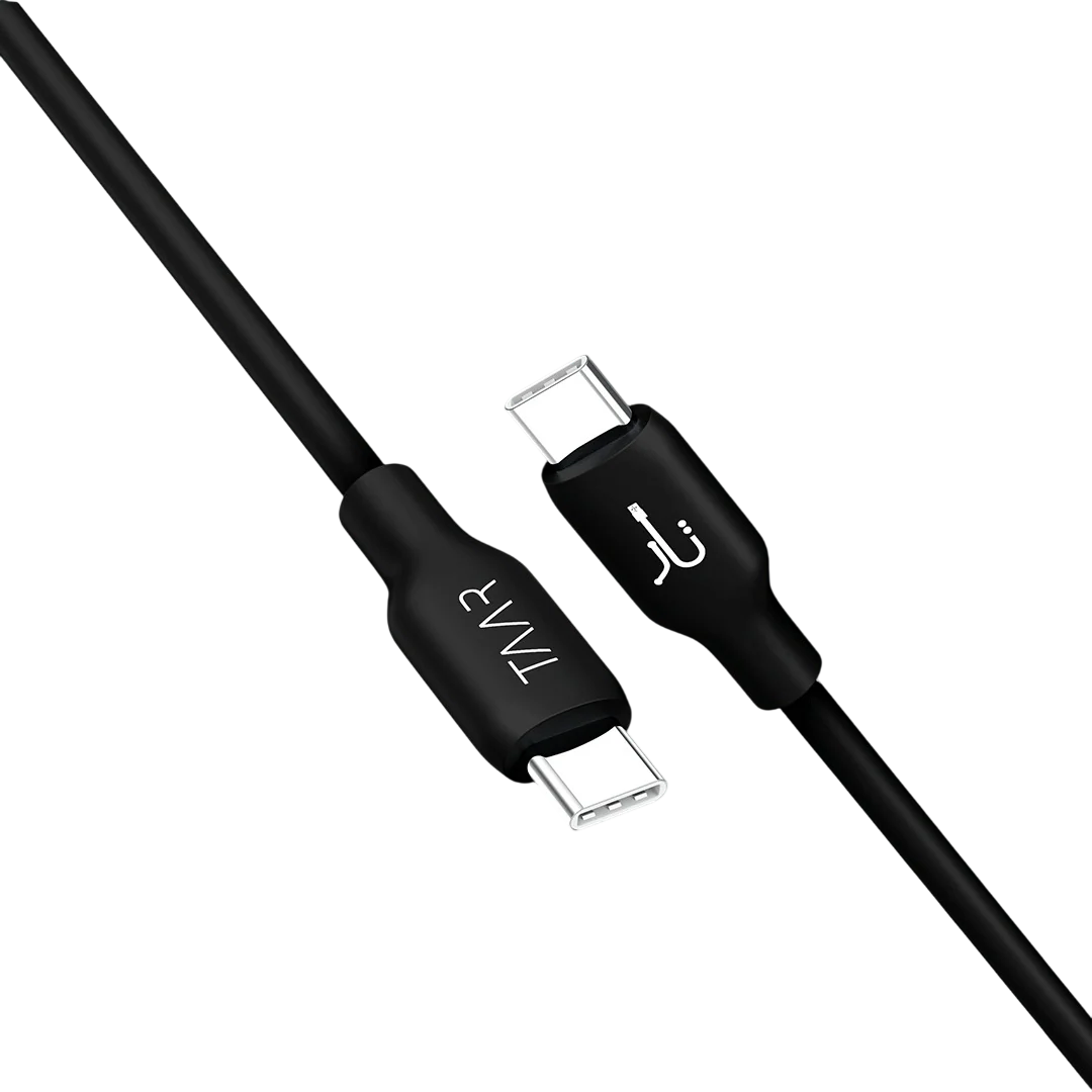 Taar Prime 60W black flexible TPE USB-C to USB-C fast charging cable 1 meter