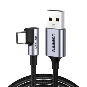 Ugreen 90-Degree Right Angle USB-A to USB-C Fast Charging Cable (3A, Braided)