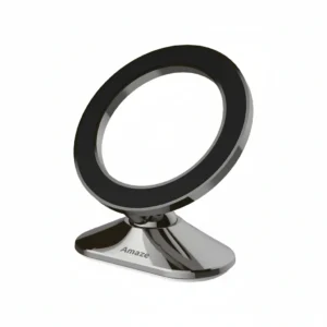 Amaze A587 zinc alloy magnetic car mobile holder mounted on dashboard holding smartphone securely