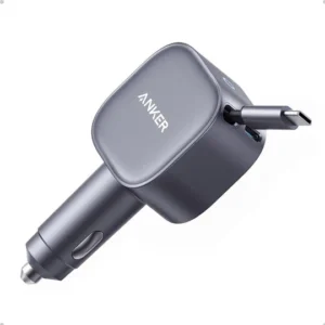 Anker Fast Car Charger with Built-In Retractable Type-C Cable - Data Cable Store