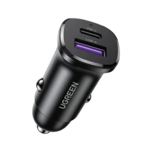 UGREEN EC305 30W Dual Port Fast Car Charger USB-C PD and USB-A QC - Data Cable Store PK