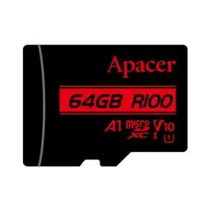Apacer 64GB MicroSDXC memory card UHS-I U1 A1 V10 with SD adapter